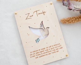 Houten kaart | Geldgeschenk | Doop