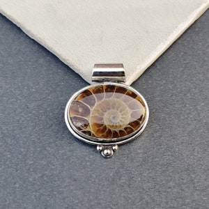 Natural Ammonite Pendant, Beautiful Gemstone Pendant, Handmade Pendant, 925 Sterling Silver Pendant, Ammonite Jewelry, Silver Gift Jewelry