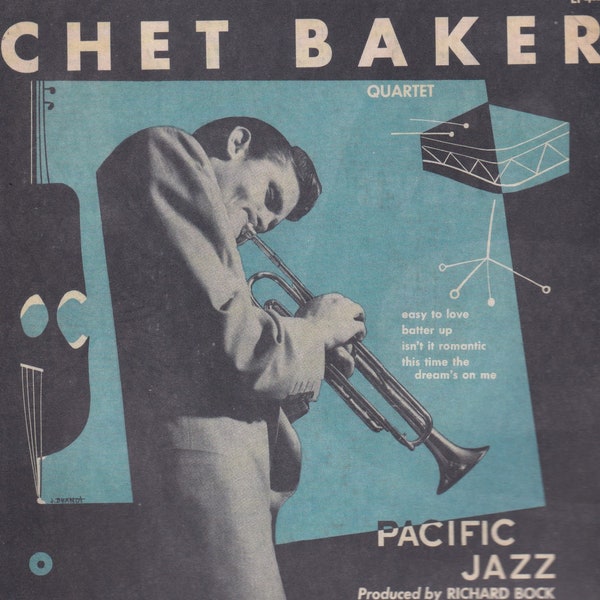 Mini Affiche vintage originale / Coupure de livre - Chet Baker - Pacific Jazz