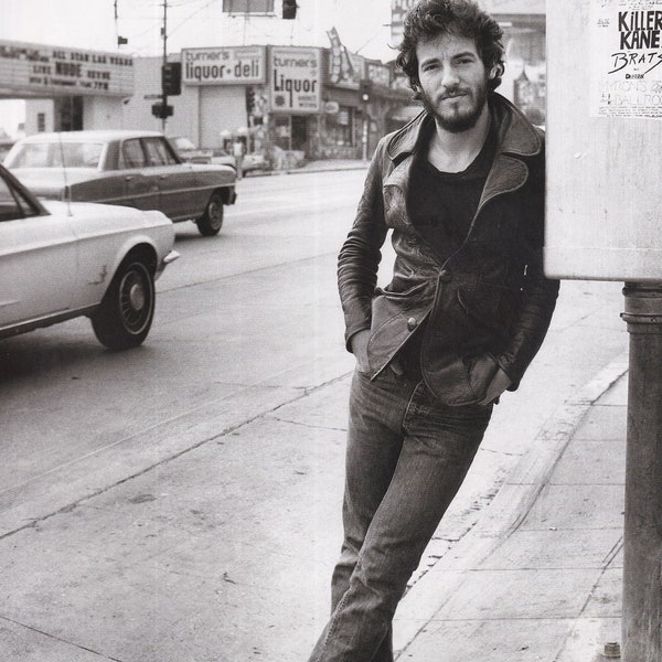 Original Vintage Mini Poster / Book Clipping - Bruce Springsteen, Sunset Strip, 1976