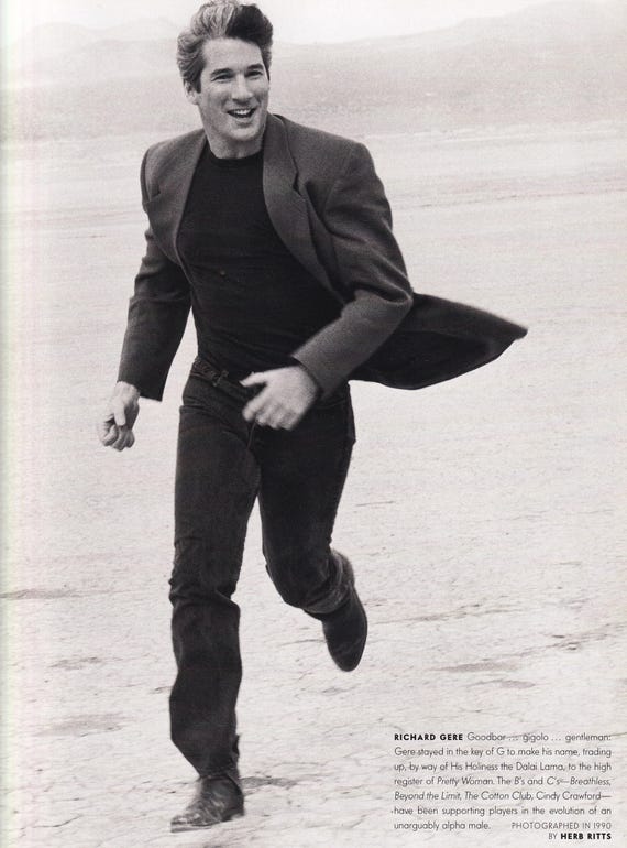 Original Vintage Mini Poster / Book Clipping - Richard Gere (1990