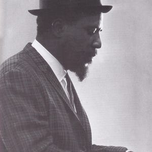 Mini affiche vintage originale de jazz / coupure de livre et cadre pour carte - Thelonious Monk, New York, 1950
