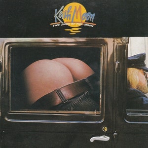 Póster original en miniatura vintage con marco de cartón negro: Keith Moon: Two Sides Of The Moon