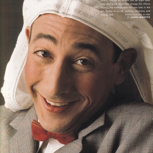 Original Vintage Mini Poster / Book Clipping - Pee-Wee Herman (1984 Photo Shoot)