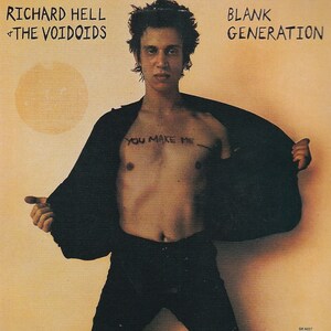 Poster miniature vintage original avec cadre en carton noir - Richard Hell & The Voidoids - Blank Generation