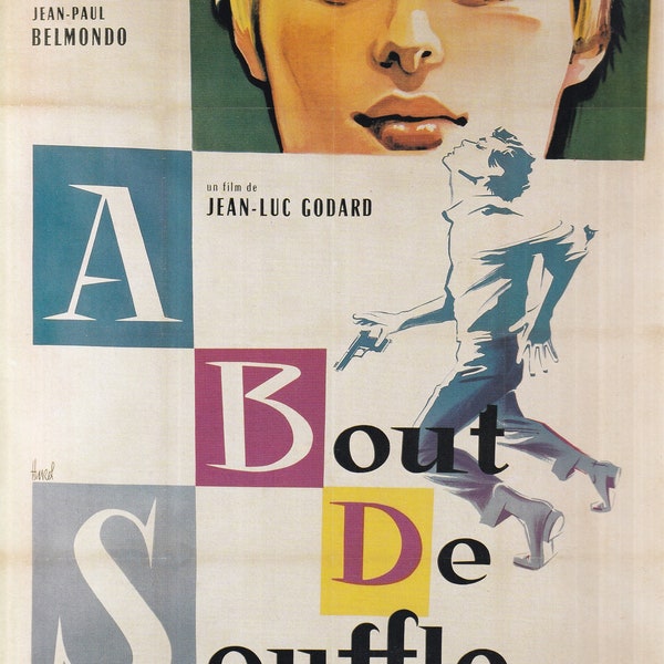 Original Vintage Mini Poster / Book Clipping - A Bout De Souffle (Breathless)