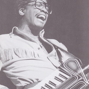 Mini affiche vintage originale de jazz / coupure de livre et cadre pour carte - Herbie Hancock (1981)