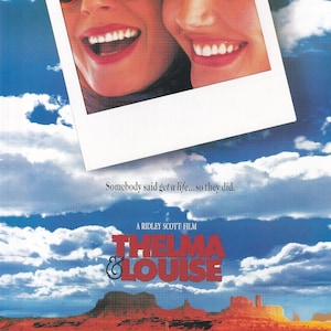 Mini póster vintage original / recorte de libros - Thelma & Louise