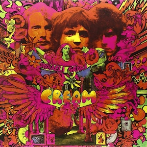 Affiche miniature vintage originale avec cadre cartonné noir - Crème - Disraeli Gears