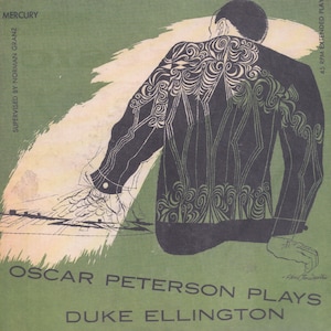 Original Vintage Mini Poster / Book Clipping - Oscar Peterson Plays Duke Ellington