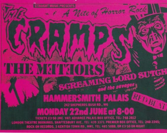 Original Vintage Mini Poster / Book Clipping - A Nite Of Horror Rock with The Cramps
