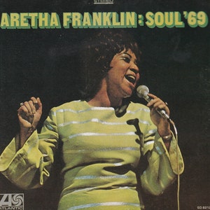 Póster original en miniatura vintage con marco de cartón negro: Aretha Franklin: Soul '69