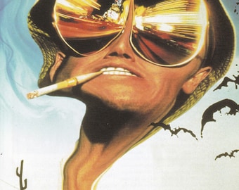 Original Vintage Mini Poster / Book Clipping & Card Frame - Fear And Loathing In Las Vegas by Hunter S. Thompson