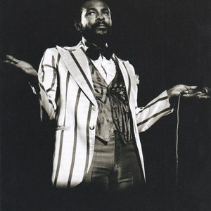 Original Vintage Mini Poster / Book Clipping & Card Frame - Marvin Gaye (Early 1970s)