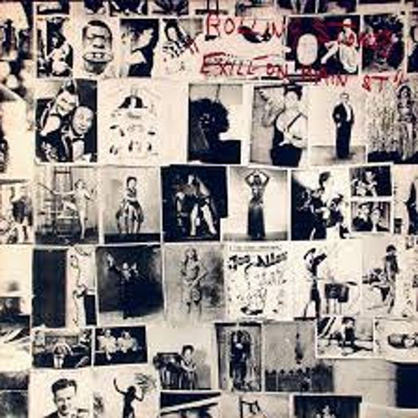 Originele vintage miniatuur poster met zwarte kaartlijst - The Rolling Stones - Exile On Main Street