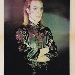 Original Vintage Mini Poster / Book Clipping - Brian Eno, Disc Magazine, 1974