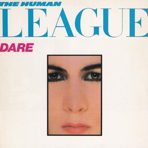 The Human League - Dare - Póster en miniatura vintage original con marco de tarjeta negro