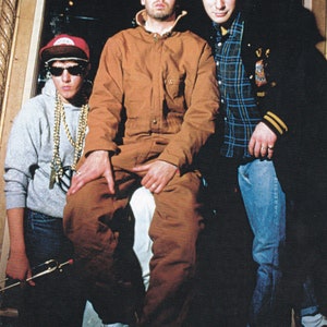 Mini póster vintage original, recorte de libro y marco de tarjeta - Beastie Boys, Nueva York, 1986