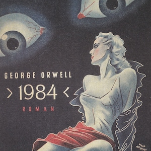 Original Vintage Mini Poster / Book Clipping & Card Frame - 1984 by George Orwell