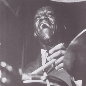 Original Vintage Mini Jazz Poster / Buchausschnitt & Kartenrahmen - Art Blakey (1950s)