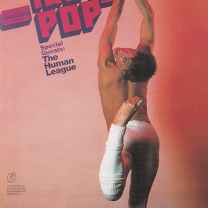 Original Vintage Mini Poster / Book Clipping - Iggy Pop 1979 European Tour (with The Human League)