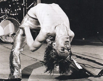 Original Vintage Mini Poster / Book Clipping & Card Frame - Iggy Pop (The Stooges), Early 1970s
