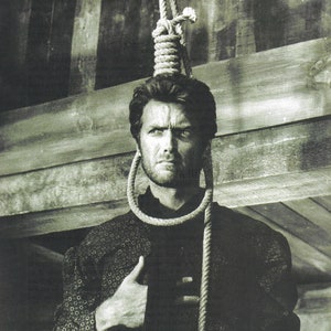 Mini póster vintage original / recorte de libros y marco de tarjeta - Clint Eastwood (El bueno, el malo y el feo)