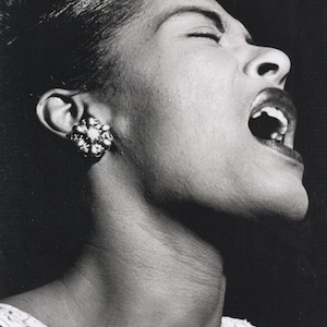 Mini póster vintage original, recorte de libro y marco de tarjeta - Billie Holiday