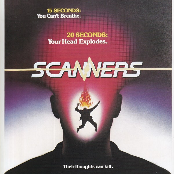 Original Vintage Mini Poster / Book Clipping - Scanners (David Cronenberg)