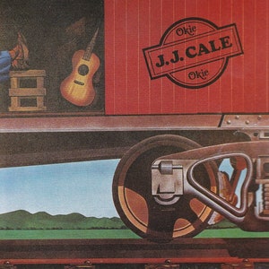 Poster originale in miniatura vintage con cornice in cartoncino nero - J.J. Cale - Okie