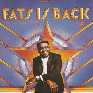 Póster original en miniatura vintage con marco de cartón negro: Fats Domino: Fats Is Back