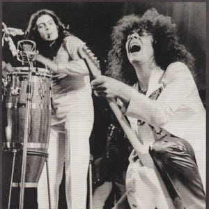 Póster/recorte de libro vintage original en miniatura con marco de cartón negro - Marc Bolan