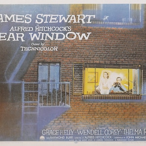 Original Vintage Mini Poster / Book Clipping - Rear Window (Alfred Hitchcock)