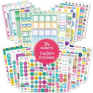 Ultimate Planner Sticker Book | 1400 Plus Stickers on 24 Sheets | Monthly Weekly Daily Kit | Functional and Decorative Stickers