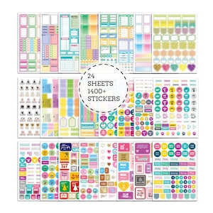 Planner Sticker Book 1400+ | Functional and Decorative Stickers for Journal, Calendar, Scrapbook | Monthly and Weekly Sticker Kit