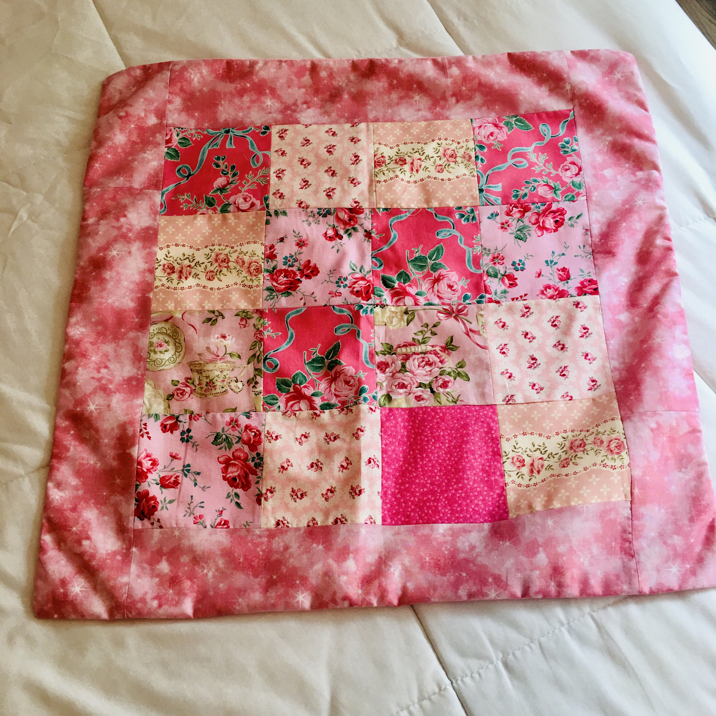 California King Size Bed Quilt, Quilt Bedspread Set, Multi Pink Colored