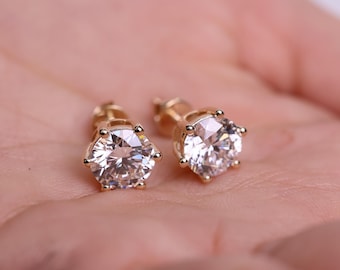 1 Carat Diamond Stud Earrings, Certified Diamond Studs, Round Diamond Stud Earrings, Lab Grown Diamond Stud, 6 Prong Lab Grown Diamond Studs