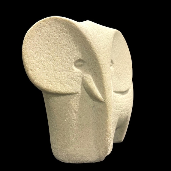Vintage 1970s Marbell by Stone Art Belgium Sandstone Art Elephant