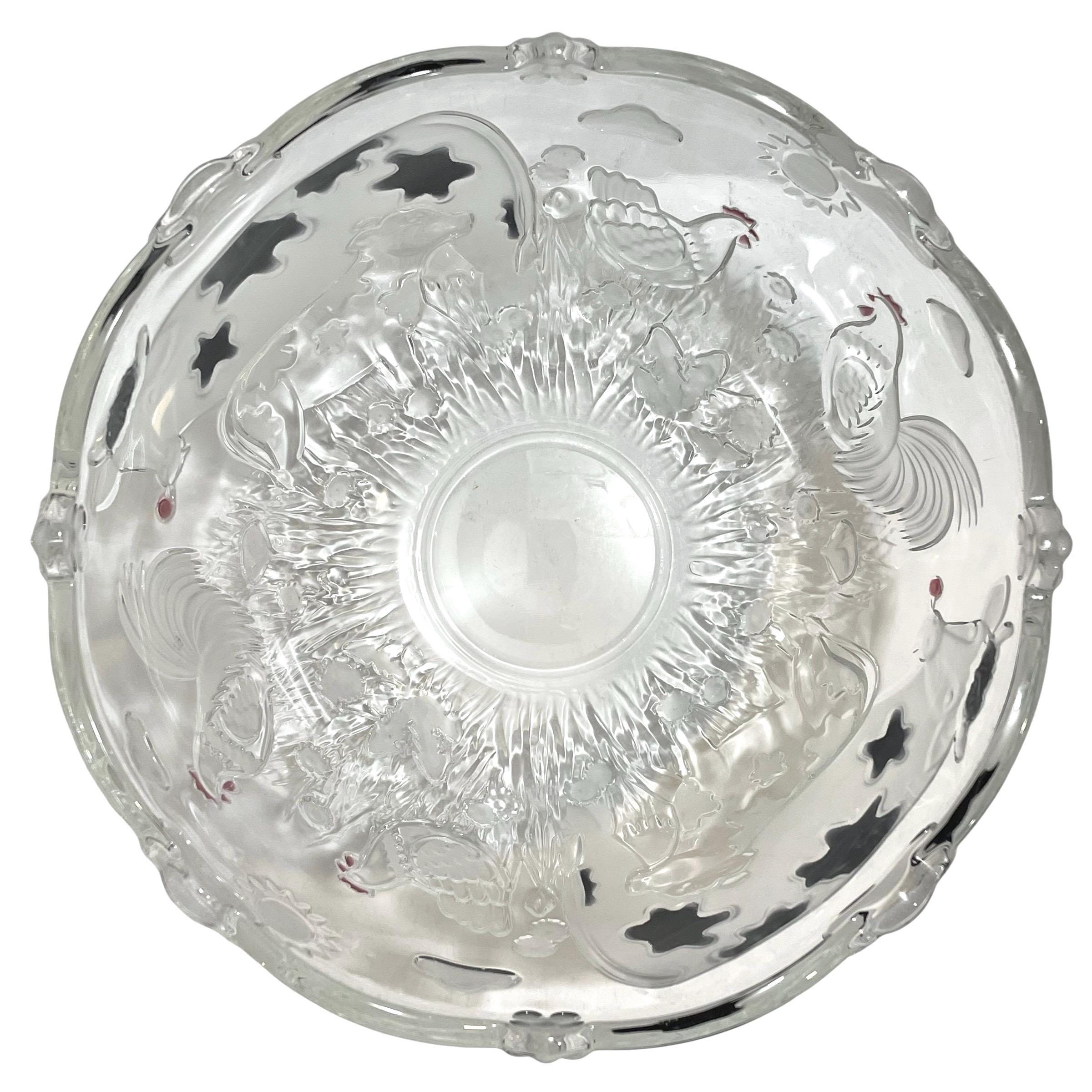 Vintage 1990s Waltherglass Germany Glass Serving Bowl With