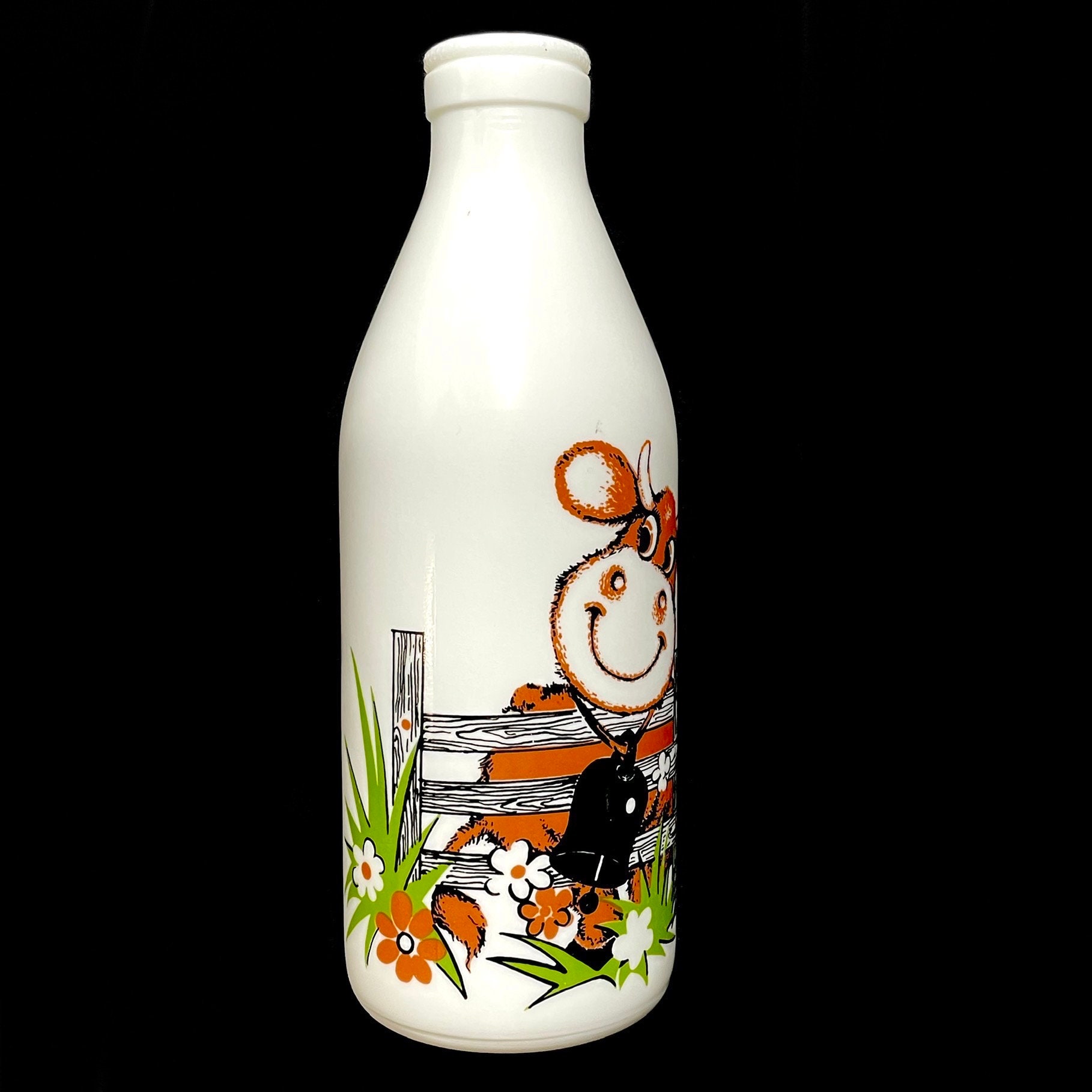 ヴィンテージ 1970年代 エジツィア 野牛のミルクボトル ミルクグラス 