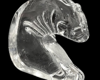 Cristal Nybro Suède vintage des années 60, design Paul Isling - Presse-papiers Art Glass Seal - Objet de collection scandinave