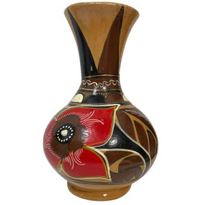 Vintage 1960s Juvantino Martinez Pottery Art Vase - Puerto Vallarta Mexico