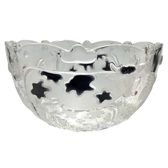 Vintage 1990s Waltherglass Germany Glass Serving Bowl With