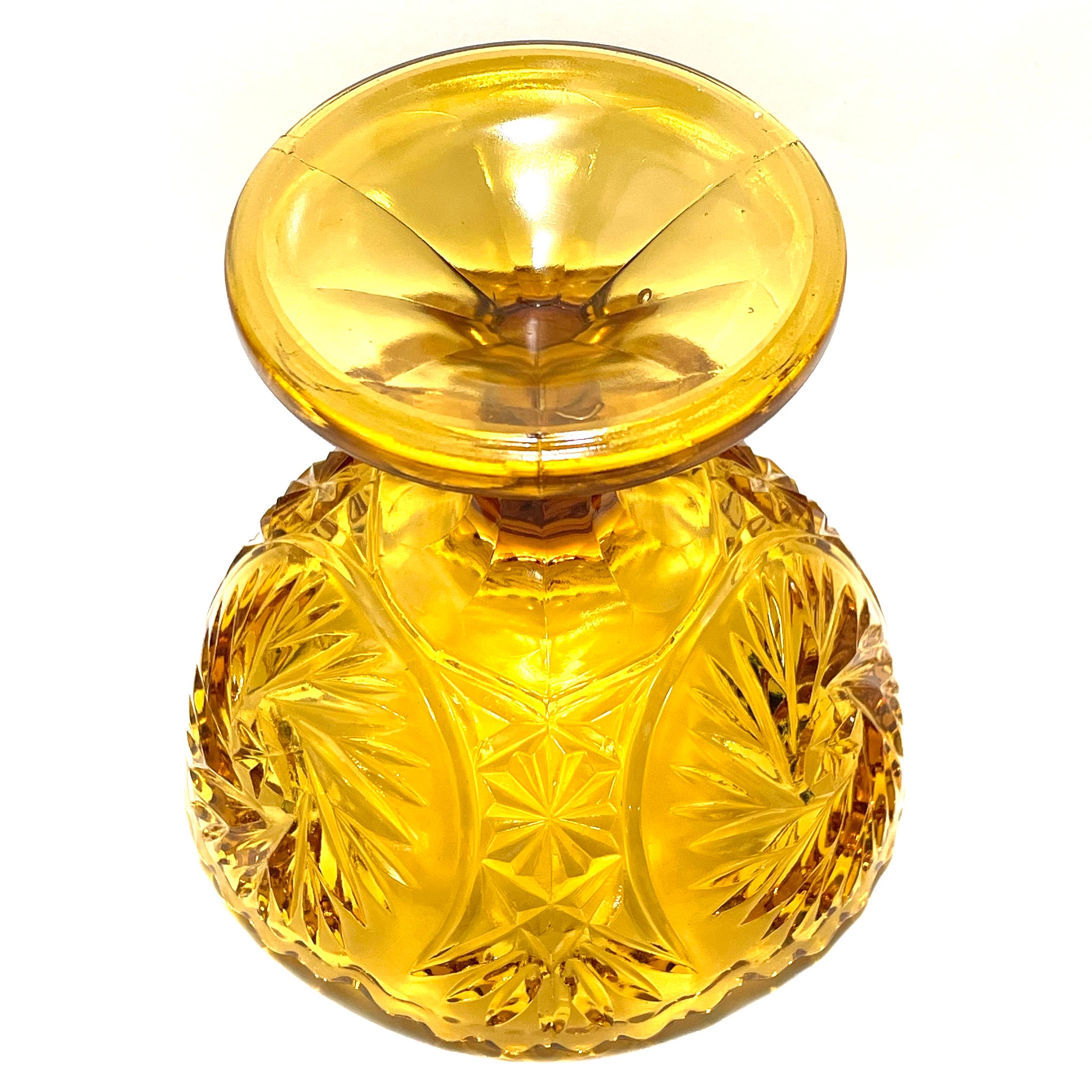 Antique 1920s Brockwitz ELEKTRA Pattern German Pressed Amber Glass antique-1920s-brockwitz-elektra-pattern-german-pressed-amber-glass