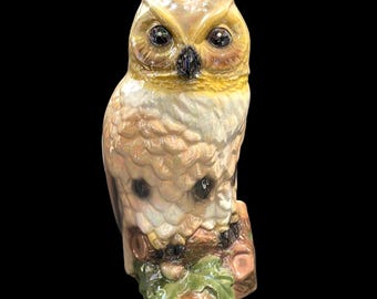1960年代のヴィンテージ 大型陶器製フクロウの置物（12インチ） - 日本