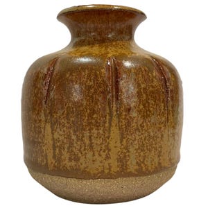 Vintage 1970s Signed Bryan Newman Aller - Small Rustic Pottery Art Vase - England