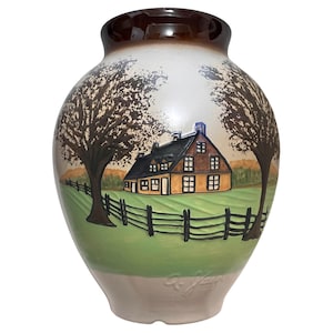 Vintage 1970s Beauce Jean Cartier 1979 Signed by Antoine Jacques Art Pottery Vase - Mid-Century-Modern Farmhouse Collectible Home Decor