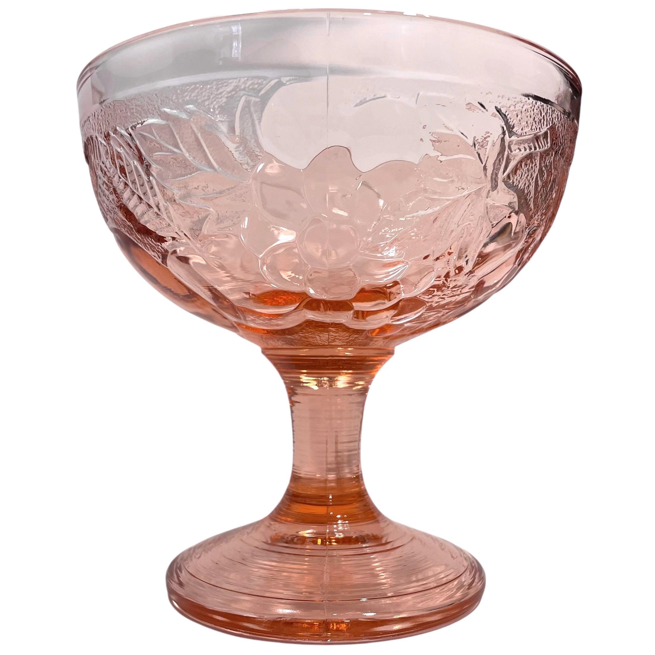 ヴィンテージ 1970年代 アルコロック フランス ピンク プレスガラス