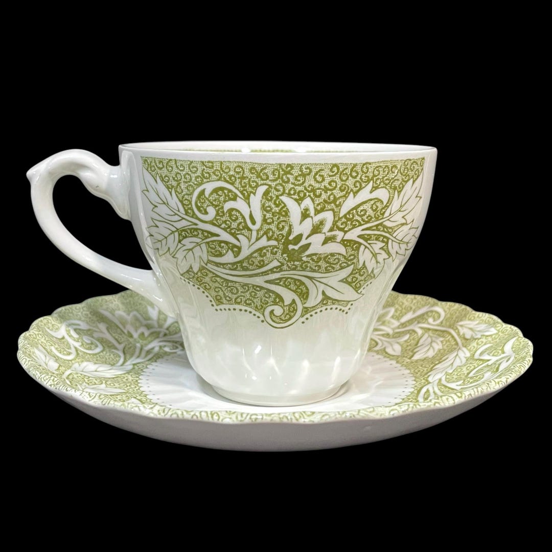 Vintage 1940s J.&G. Meakin England Classic White Lucerne Green