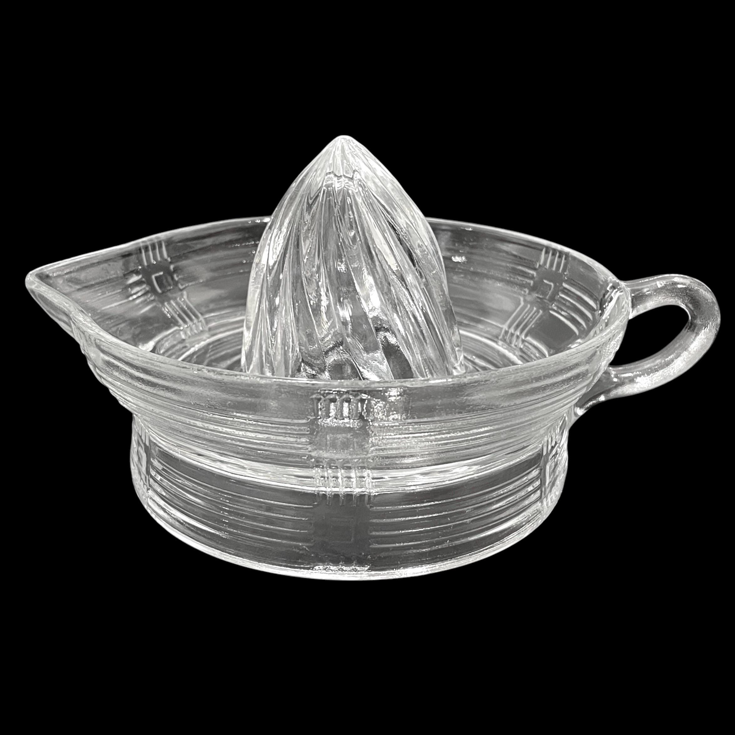 M984 Vintage 1930's PUREX ボトル アートガラス トレイ Vintage 1930s Hazel Atlas Criss-cross Pattern Clear Depression